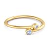 Moonstone Open Bezel Two-Stone Ring - 925 Sterling Silver Gold Vermeil