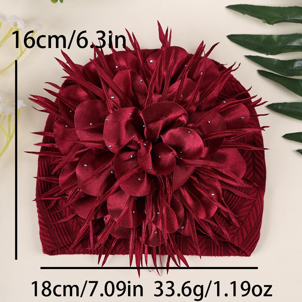 Handmade Large Sequin Flower Children's Hat for Newborn Fontanelle Protection