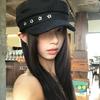 Black Star Hole Berets Vintage Newsboy Hats Fashion Octagonal Cap  Streetwear