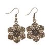 Circle Frame Flowers Dangle Earrings Romantic Floral Female Drop Jewelry