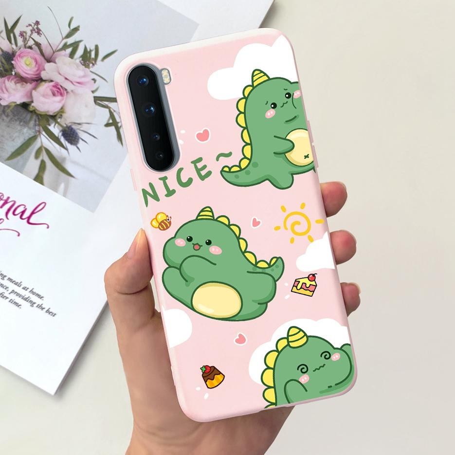 For Oneplus Nord Case AC2001 AC2003 Cute Dinosaur Cartoon Cover 6.44'' Soft Silicone Phone Cases For One Plus Nord 1+Nord Bumper
