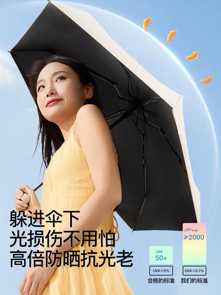 Card Sun Umbrella Sun Protection UV Protection Women Umbrella Dual-Use Folding Lightweight Portable Six-Fold Pocket Sun Umbrella