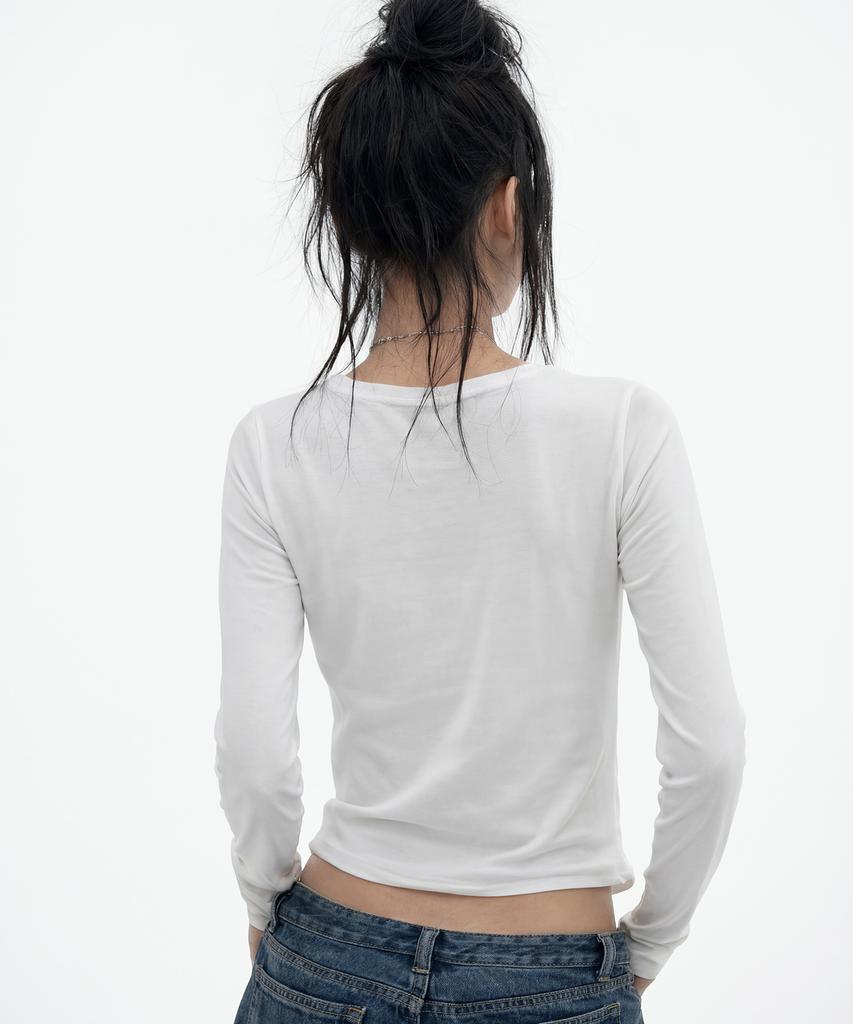 GRAVER [Woman] Wither U-Neck Long Sleeve_2 Colors