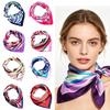 60x60cm Geometric Stripe Print Satin Silk Scarf Multifunctional Square Neck Scarves for Women