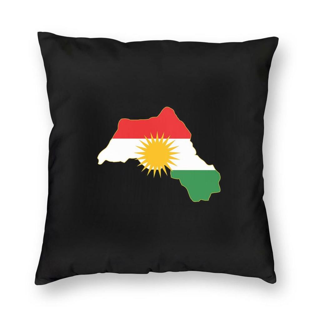 Kurdistan Shield Pride Flag Square Pillowcase Pillow Cover Cushion Throw Pillow for Home Bedroom Car