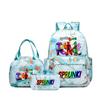 New Printed Rhythm Box Student School Bag Three-piece Casual Sprunki Backpack Crossbody Bag Pencil Bag D