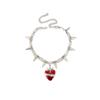 Dark Series Punk Style Metal Nails Collarbone Chain Red Thorns Love Niche Necklace Retro Personalized Item Decoration