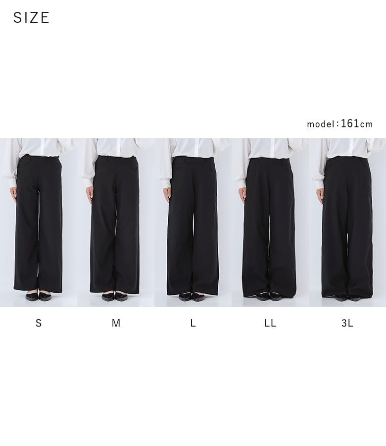 Oshare Walker Loose Straight Long Solid Comfortable Elastic Straight Loose Plus Sizes 14bo041 n'OrLABEL [Stretchy Fleece-Lined Pants] Women's