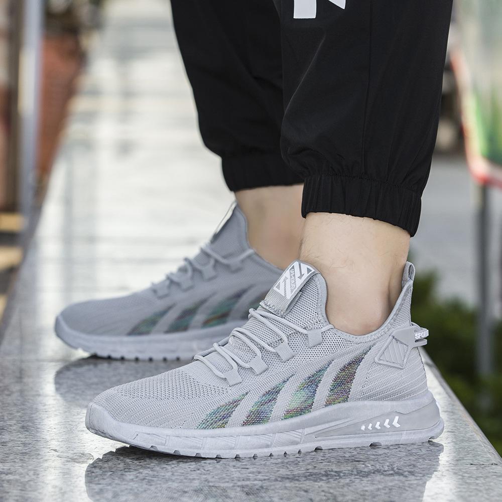 New men's shoes spring and summer fly-woven breathable fashion lace-up sneakers