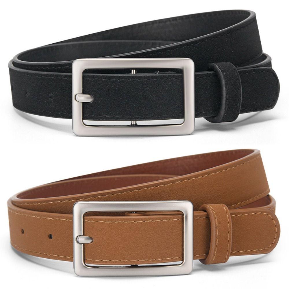 Retro Suede Leather Belt Luxury Design Frosted Waistband Trendy Business Waist Belt  For Women