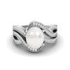 10x8MM Oval Shape  Pearl  925 Sterling Silver Women Solitaire Wedding Ring