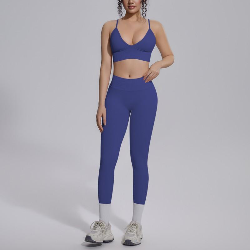 Seamless Yoga Workout Set Zip Jacket Sports Bra V-Waist Shorts Leggings Gym Fitness Outfit