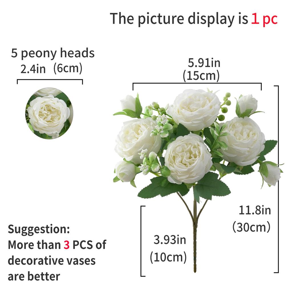Herbst Künstliche Pfingstrose Blume Seidenrose Brautstrauß Hochzeit Zuhause Valentinstag Deko Accessoires Geschenk Kunstpflanze Hortensie