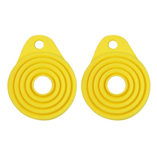 2Pcs Foldable Silicone Funnel, Collapsible Wide Mouth Kitchen Funnel for Oil Liquid, Food Grade Space Saving Funnel