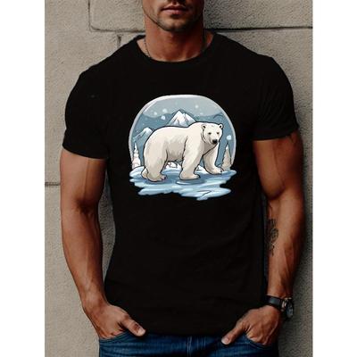 European Size Polar Bear Men's Short Sleeve T-shirt Summer T-shirt Top