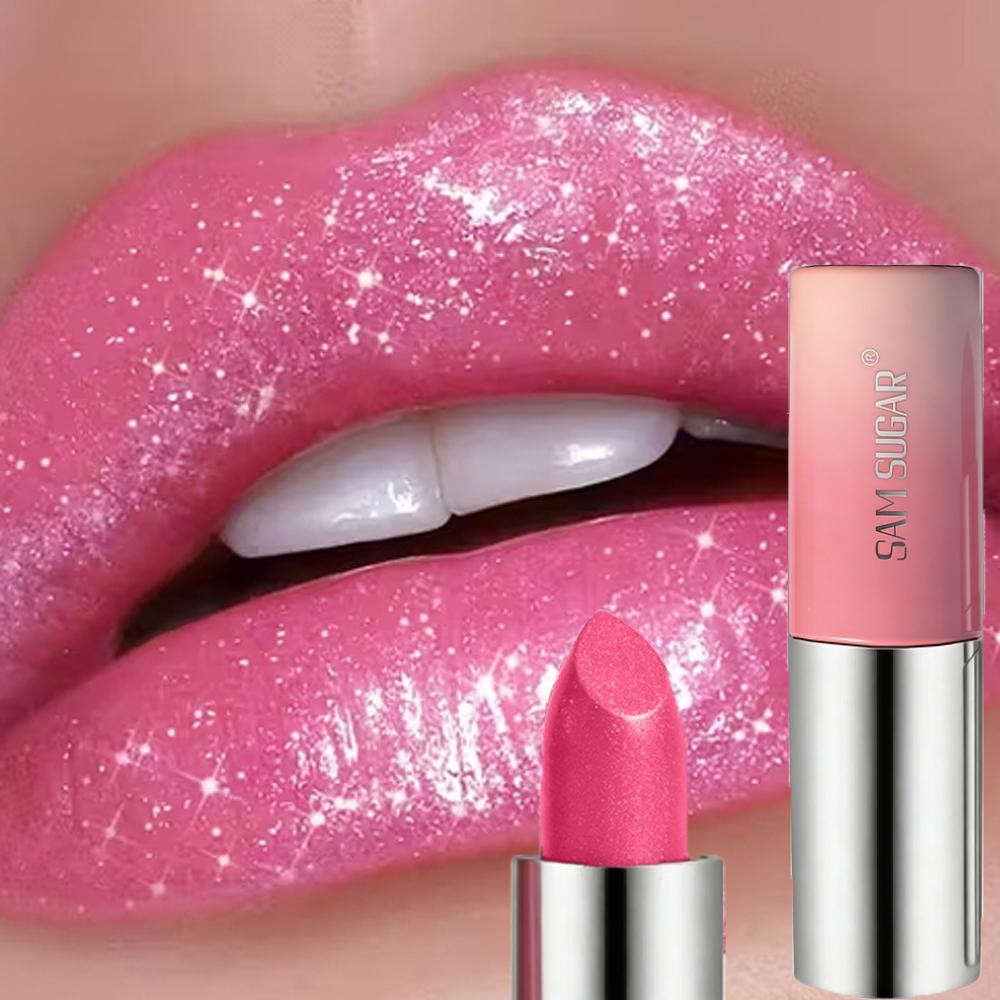 Pearlescent Glitter Lipstick Waterproof Lasting Shimmer Shiny Lip Gloss Make Up Diamond Gloss Glitter Lipstick Highly Pigmented