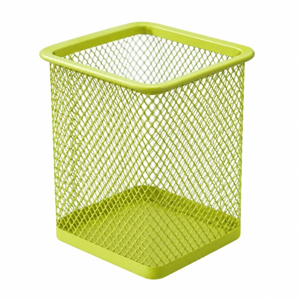 2 pcs Solid Structure Storage Bucket Metal Square Storage Tube Modern Style Pen Holder Study Table