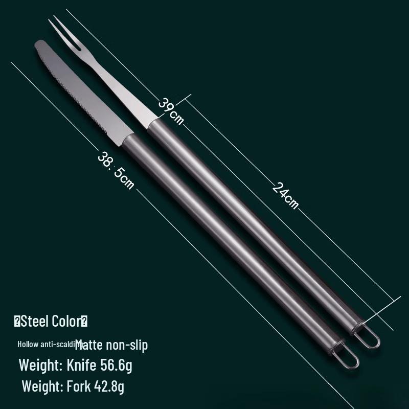 Abdo 3-Piece Stainless Steel BBQ & Steak Cutlery Set