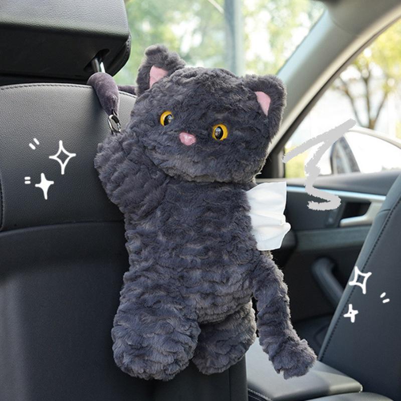 Creative Cartoon Car Plush Tissue Box - Hanging or Armrest Style