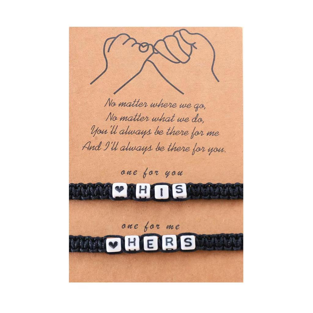 Adjustable Handmade Titanium Steel Heart Bracelets for Couples