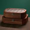 Flip Cover Wooden Storage Box Vintage Glass-Lid Box Minimalist Storage Cabinet  Perfume Storage