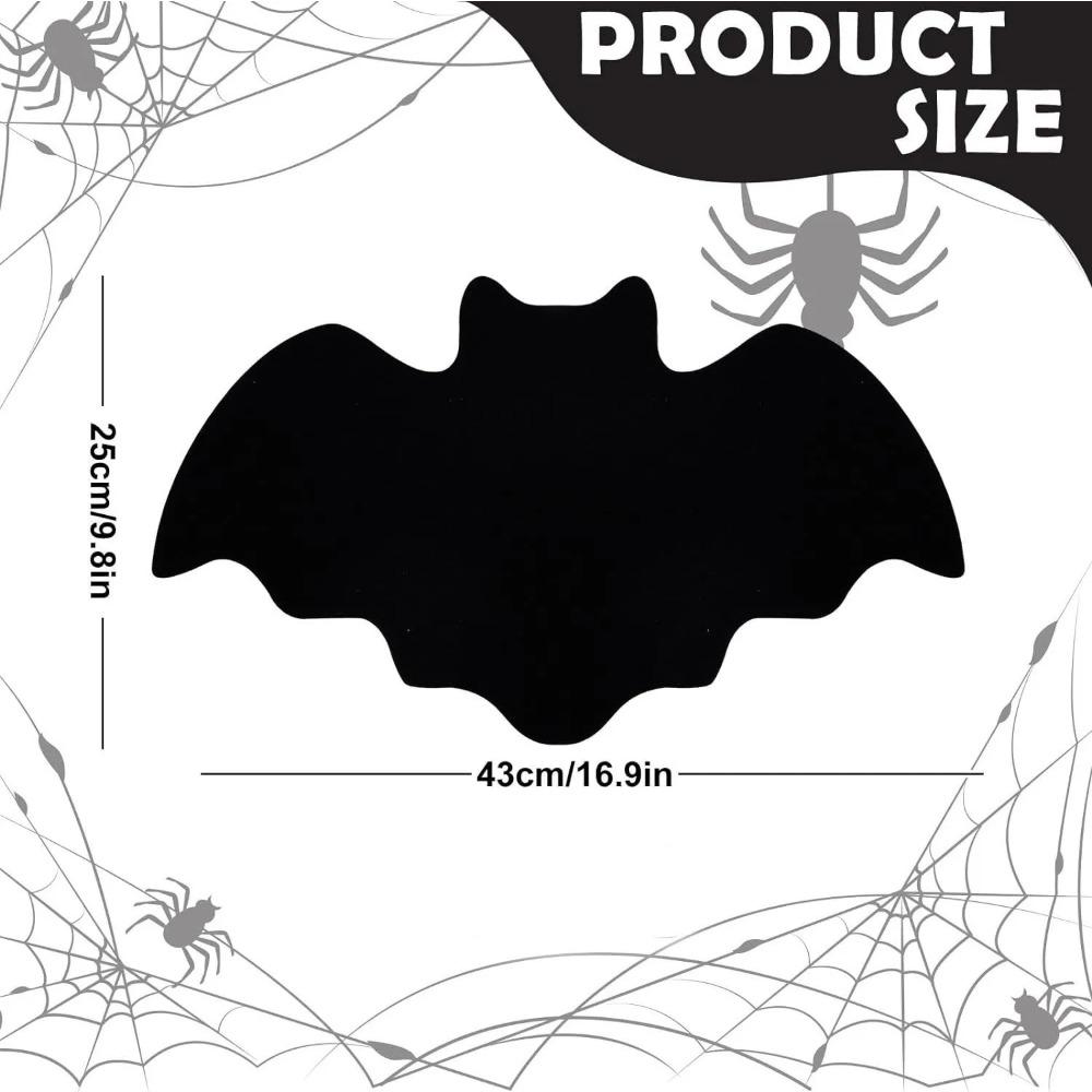 Creative Felt Bat Mat Halloween Table Mat Black Bat Anti Slip and Heat-resistant Tableware Mat Party Table Halloween Decoration