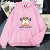 Hamster Print Hoodies Spring Autumn Kawaii Graphic Sweatshirts Harajuku Men's Clothing Oversized Woman Cartoon Sweatshirt