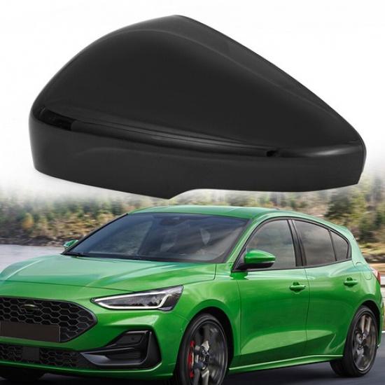 For Ford Focus 2019-2024 Gloss Black Side Wing Mirror Cover Cap Replacement Left