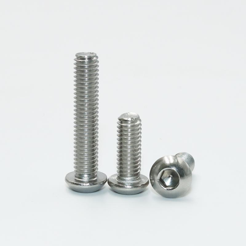 M2 M3 M4 M5 M6 M8 M10 304 Stainless Steel Hexagon Machine Screws Hex Socket Round Head Cap Allen Screw Furniture Fastener Bolt