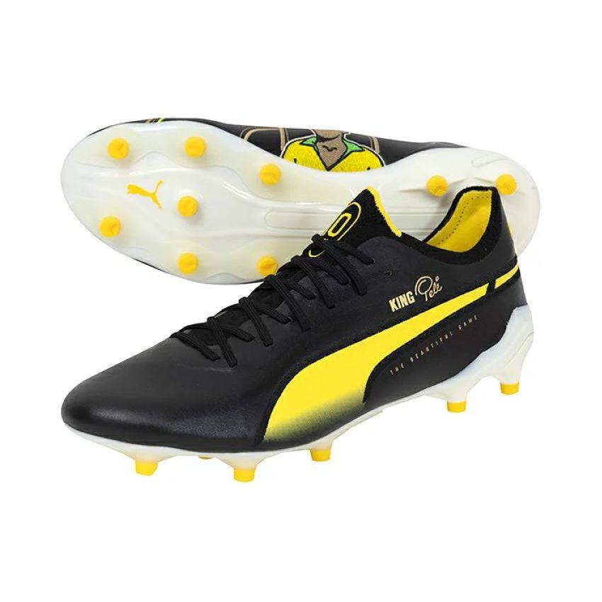 Puma King Ultimate Pelé FG AG Legend Pack Men Sneakers Black White Pelé-Yellow 107825-01