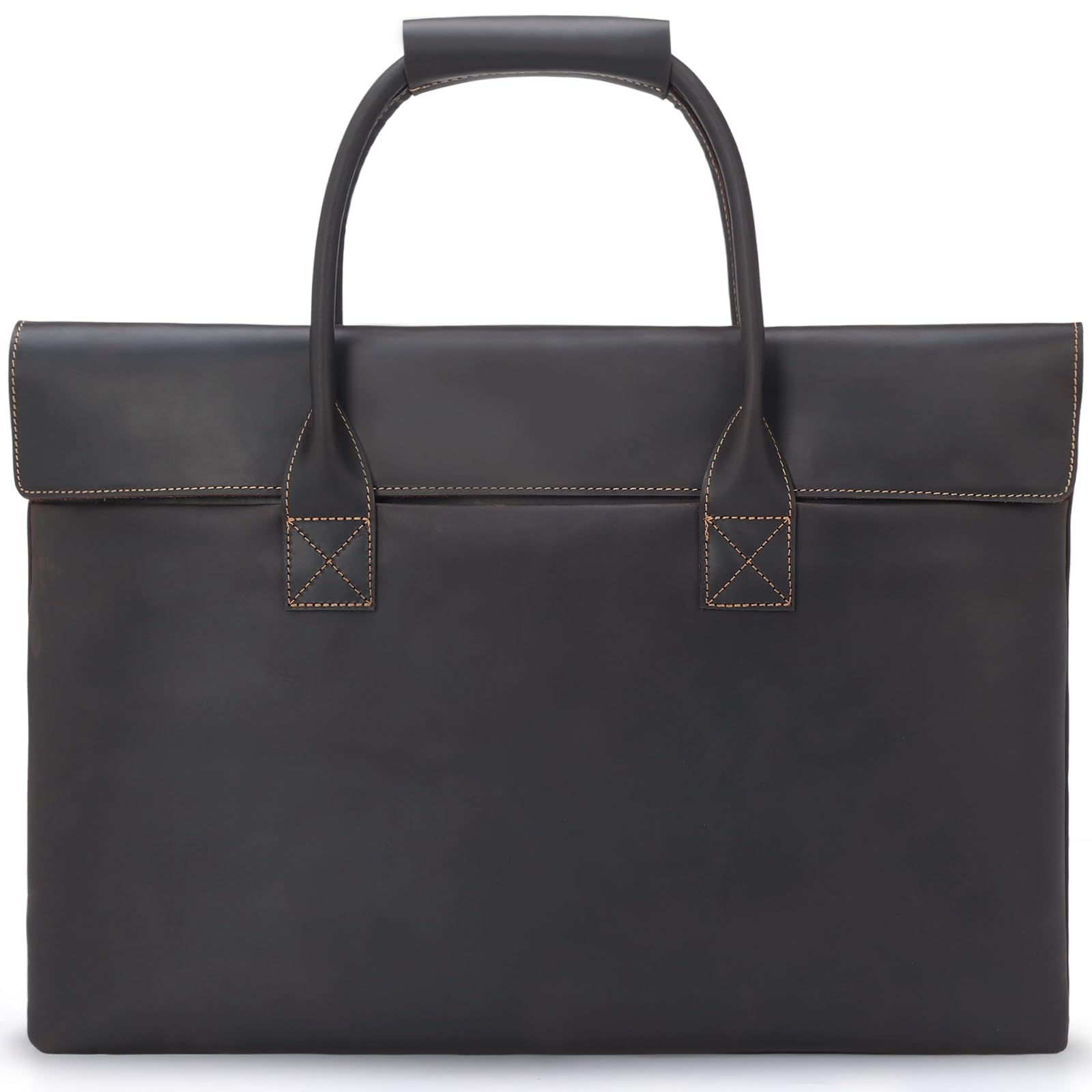 

Сумка Masa Kawa из натуральной кожи, тонкая деловая сумка для мужчин, подходит для ноутбуков до 15,6 дюймов, изготовлена из толстой коровьей кожи, винтажный и минималистичный дизайн, темный