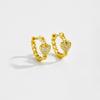 ANDYWEN 925 Sterling Silver Hoop Earrings Gold Plated Ladies Earrings Heart Shaped Earrings Sparkling Cubic Zirconia Fine Jewelry