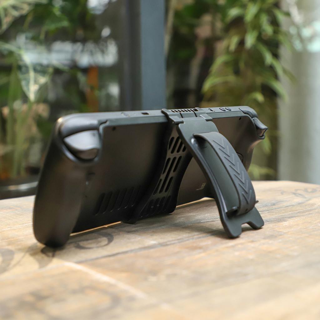 2in1 Desktop Stand for Steam Deck Game Console Holder Foldable Bracket with Power Bank Clip Gamepad Host Support Cradle