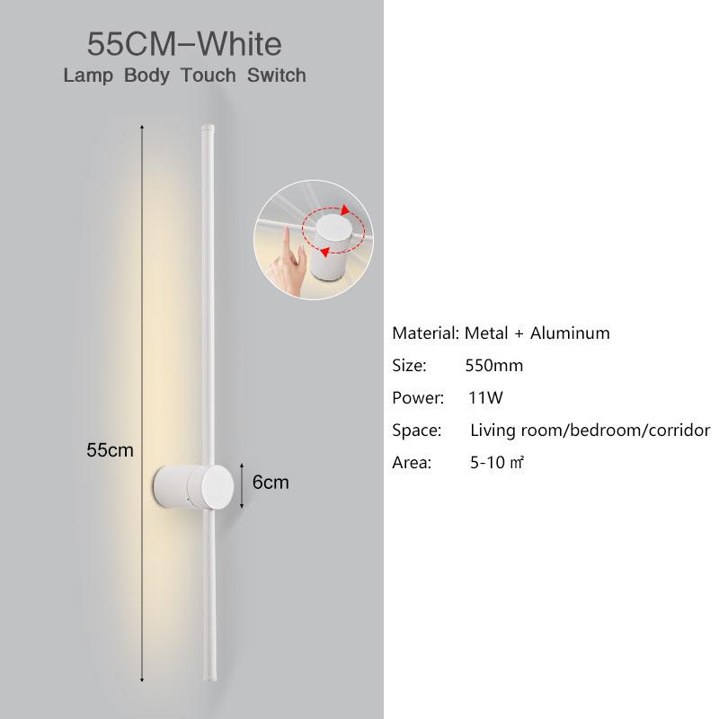 Indoor Touch Switch Dimmable LED Wall Lights for Living Room Bedroom 360° Rotatable Dimming Wall Lamps Wall Sconce Black White