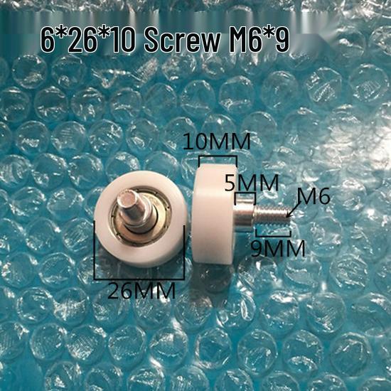 626 Rubber-Coated Nylon Roller with Shaft, 608 Bearing Pulley Wheel Guide