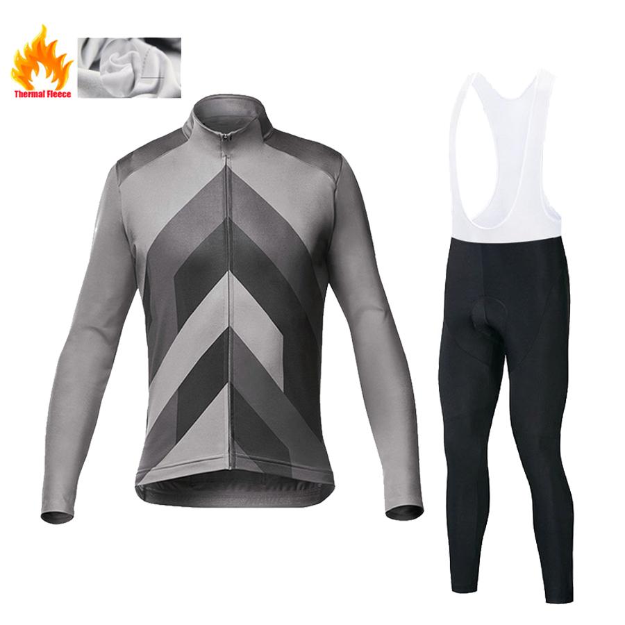 2025 Pro Warm Winter Thermal Fleece Cycling Jersey Sets Men Outdoor Riding MTB Ropa Ciclismo Bib Pants Set Cycling Clothing