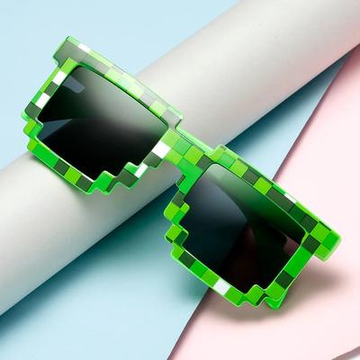 Yeni Moda Güneş Gözlükleri Sıcak Satış Güneş Gözlüğü Creeper Gözlük Yenilik Mozaik Komik Gözlükler Erkek Çocuk Kız Piksel Gözlük