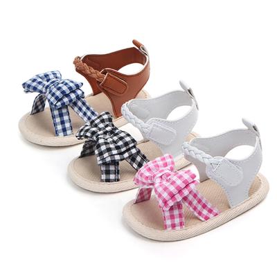 Toddler Girls Dot Strip Bowknot Summer Sandals Soft Sole Anti-Slip Baby Shoes