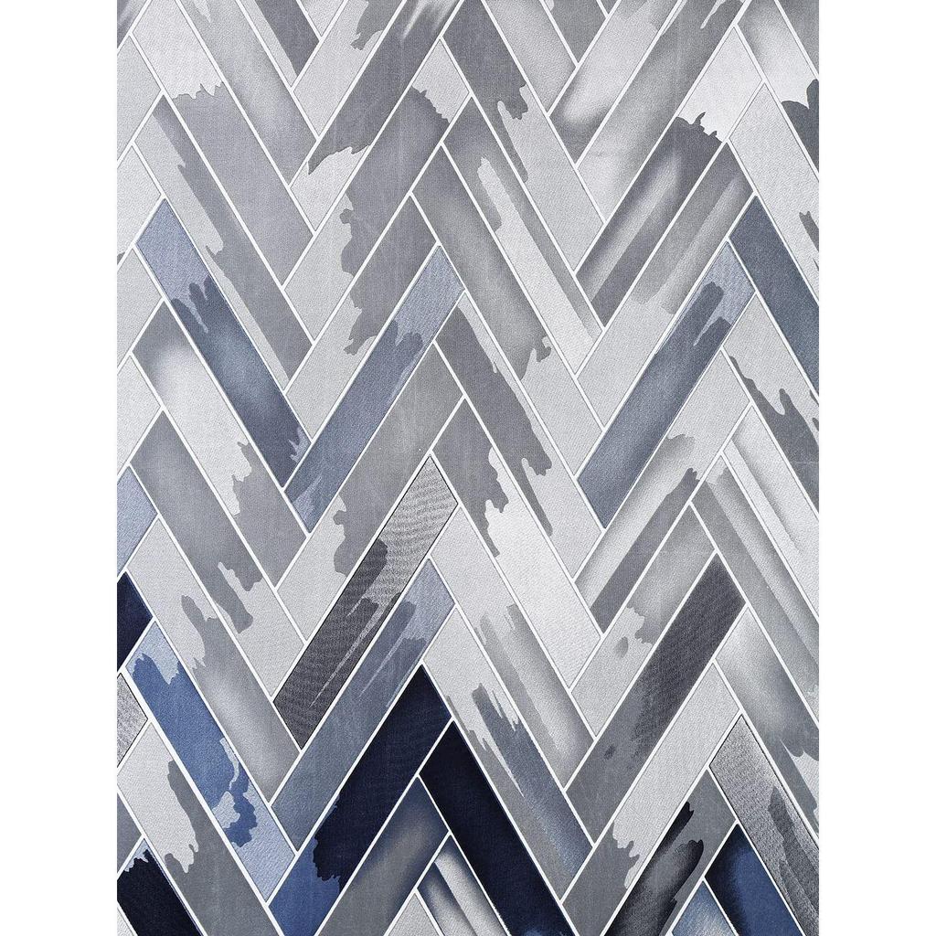 Geometrické panelové očko Polyester okenní závěsy / šedá / 2 kusy