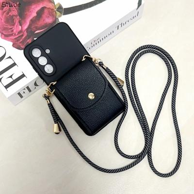 Multi Functional Card Case For Xiaomi Redmi Note 15 14 Pro Plus 13 14C Mi 15T 14T POCO X7 Wallet Crossbody Strap Lanyard Cover