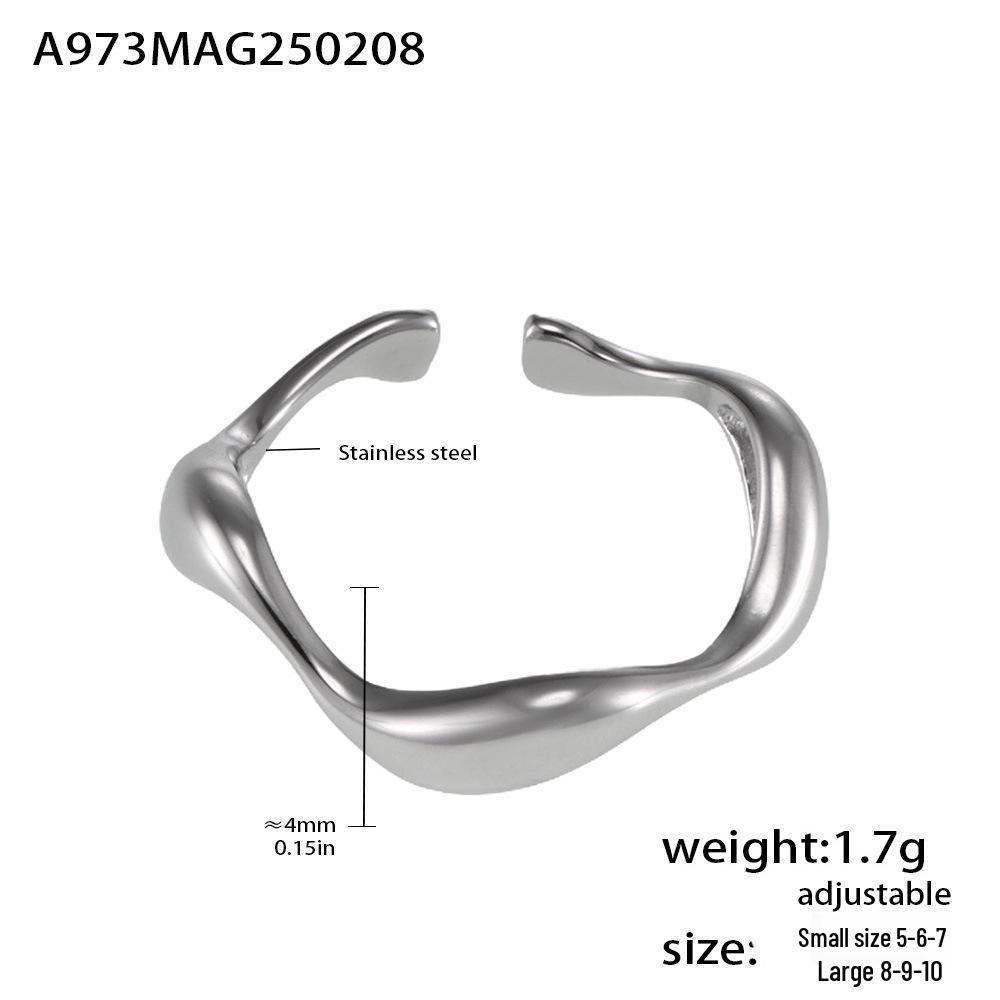 Qiong Yao Curved Polished Women s Ring - Simple European & American Design