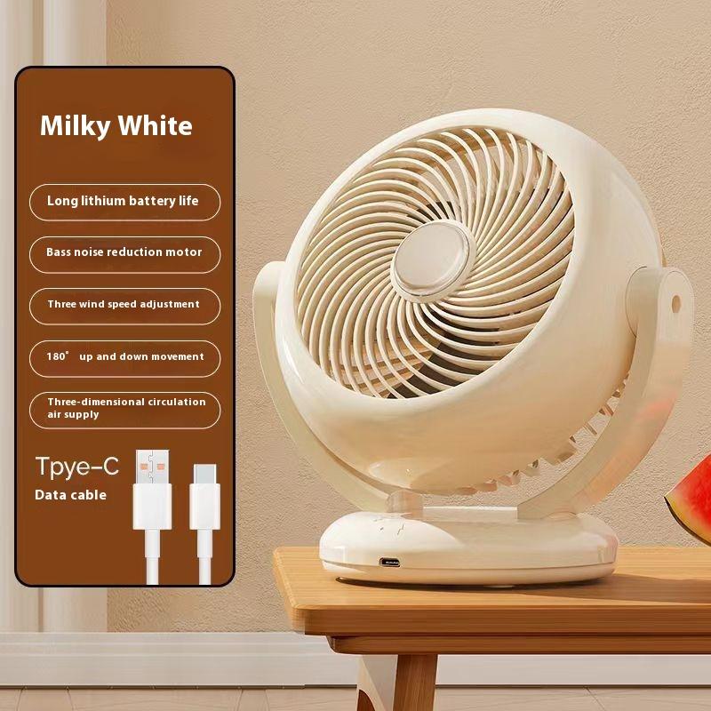 2025 New Shake Head Mini Fan Charging version with long battery life Portable small fan desktop USB desktop fan rechargeable