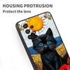 Cartoon Cat Cute For Samsung A73 A72 A71 A55 A54 A53 A52 A51 A13 A22 A16 A15 A12 A14 A26 A07 5G Black Phone Case