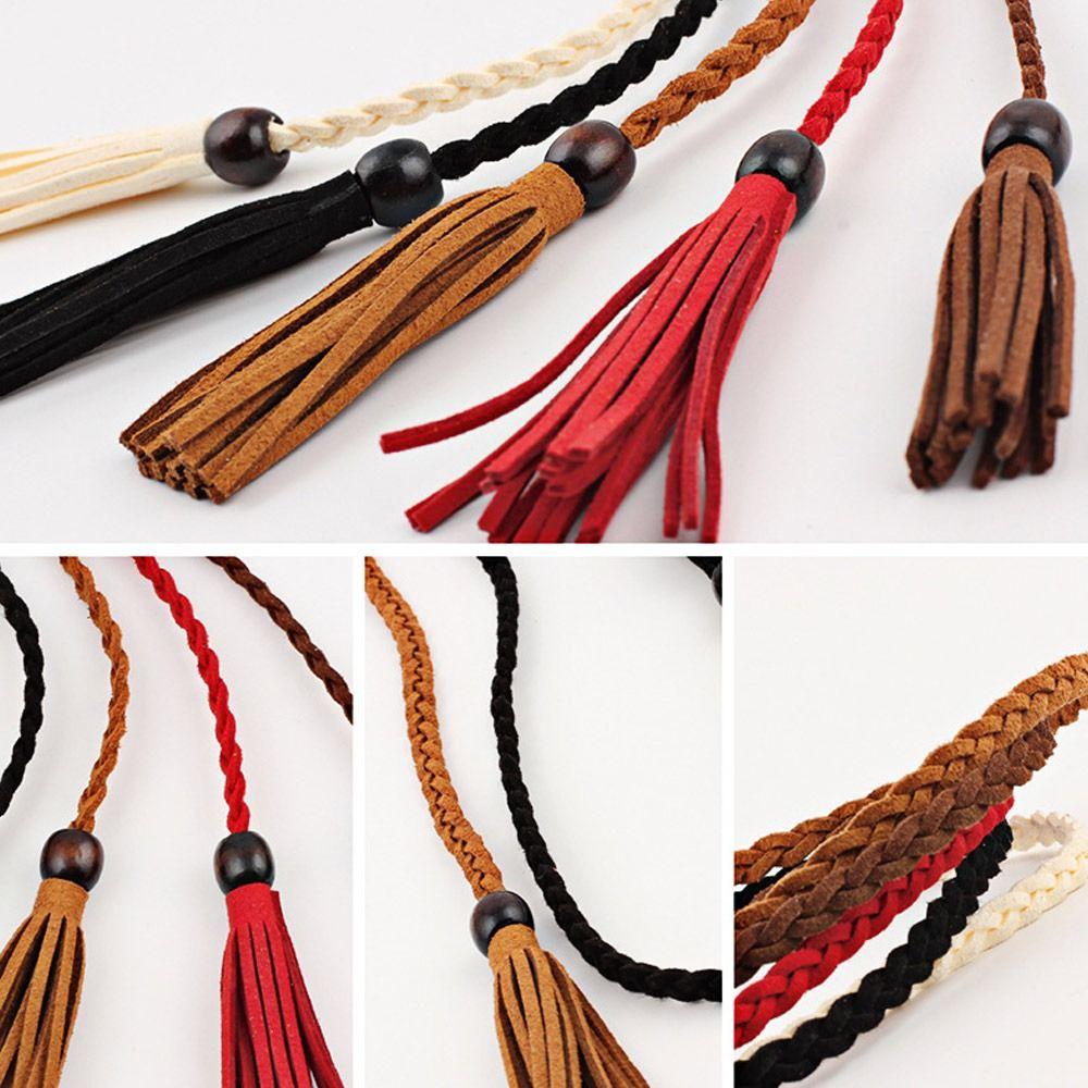Tassel Waist Chain Adjustable Braided Belts Multi-application Tassel Belt