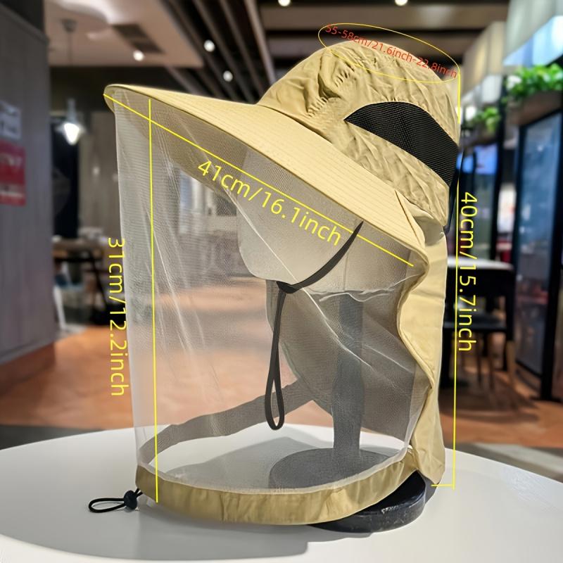 Unisex Fishing Sun Hat Breathable Mesh Face Shield Shawl Integrated Outdoor Sun Hat Elastic Quick-Dry Adjustable Strap