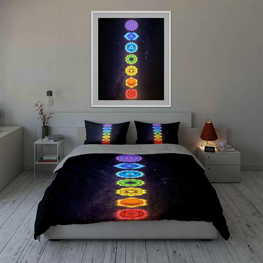 Chakra symbols alignment. Bedding Duvet cover sets Duvet covers Pillowcases gifts (1 * Duvet Cover 2 * Pillowcases, without duvet insert)