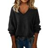 Women's Fashionable Casual Knitted Top Loose-Fit Solid-Colour Long-Sleeved Jumper