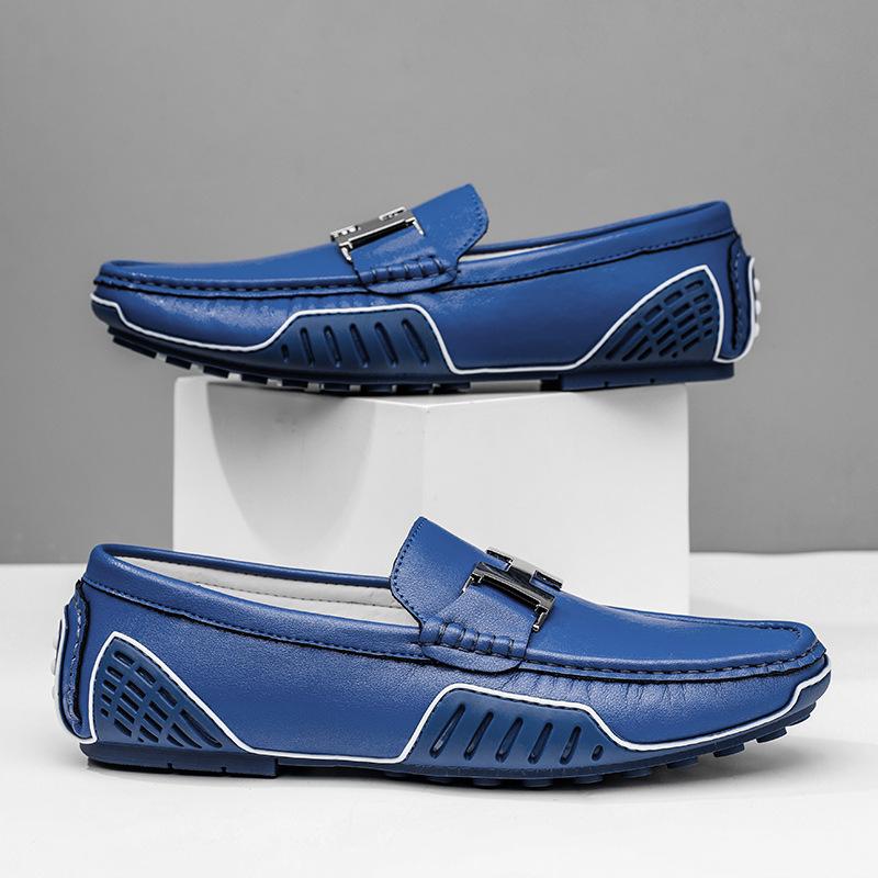 Live Broadcast Explosion Leather Doudou Shoes Spring and Summer Breathable Trend Casual Leather Shoes British One-pedal Driving Large Size Men's Shoes