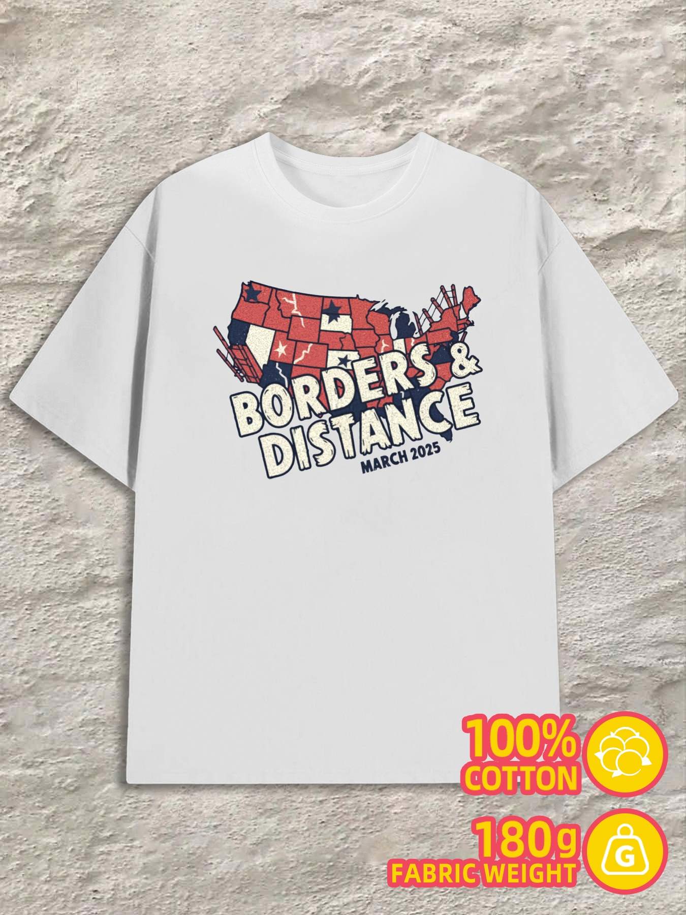 

T-Shirt Y2K Borders and Distance White Loose Fit 4XL