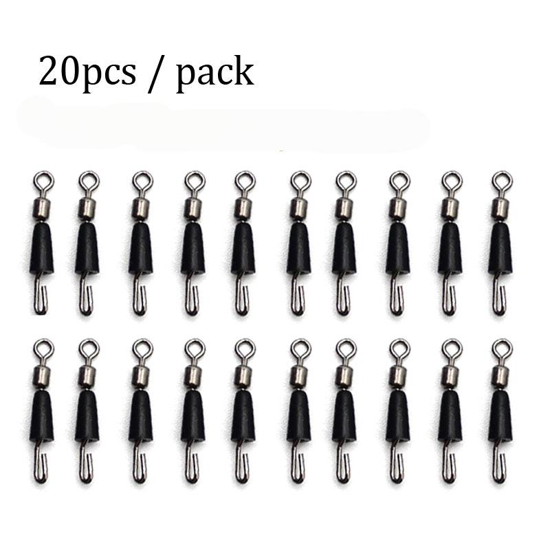 20Pcs Quick-Change Feeder Swivels For Carp Fishing - Fishing Tackle Connector With Swivel Snaps Fishing Accessories For Method